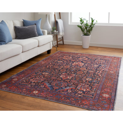 Langley Street Kepler Power Loom Red/Blue Rug & Reviews | Wayfair